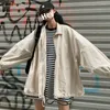 Jackets masculinos Windbreaker de cor mulher sólida outono solto moda casual retro selvagem harajuku versão coreana de tamanho grande