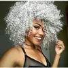 Drawstring ponytail Silver grey afro kinky curly human hair extension long short gray pony tail hairpiece easy free parting anywhere 120g 140g