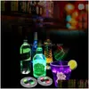 Nieuwheid verlichting 6 cm LED -flesstickers Coasters Licht 4leds sticker knipperende lichten voor vakantiefeest Bar Huisgebruik Drop levering Li otlym