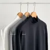 Camisetas masculinas Camas de primavera Camisa de fundo de colarinho meio alto para a moda coreana Camisas de manga comprida Harajuku 221202