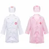 Cuisines Jouer à la nourriture Enfants à manches longues Médecin Infirmière Cosplay Uniforme Manteau Chapeau Costume Enfants Semblant Ensemble de Jouets Jouets Éducatifs pour Cadeaux 221202