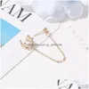 Stud Fashion Jewelry Single Piece Chain Boucles d'oreilles Couronne Long Gland Boucles d'oreilles Drop Delivery Dhviz