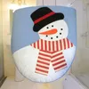 Coprisedili per WC 2 pezzi Tappetino da bagno Pupazzo di neve Natale Cartoon Cover Tappeto Coperchio Elegante bagno