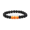 Bracelets de charme altération de la mode Colorf Agate 8 mm Black Lava Stone Beads Bracelet Essential Huile par diffuseur Bracelets Yoga Jewelr Dhxkh