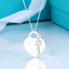 Collar de doble corazón de lujo para mujer, colgante de diamante en forma de corazón de acero inoxidable, joyería para el cuello, regalo de Navidad, acceso a 180V