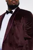 원피스 잘 생긴 웨딩 턱시도 남자는 단색 현대식 공식 벨벳 재킷 3 버튼 커스터마이징 한도 1 노치 라펠 플러스 크기 1 코트