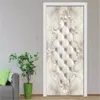 Outros adesivos decorativos Creative White Home Decor Wallpaper Porta Adesivo para sala de estar Decora￧￣o de decalque de decalque de parede Decalque de vinil Poster remov￭vel 221203