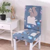 Chair Covers Cartoon Pattern Dining Kitchen Room Decor Slipcover Elastic Wedding Cover Folding El Case Seat