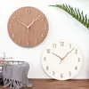 Wall Clocks Silent Clock Wooden Modern Living Room Digital Decor For Duvar Saati Decorating Items