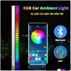 Nachtverlichting App Led Strip Nachtlampje Rgb Geluidscontrole Spraakgestuurde muziek Ritme Omgevingslampen Pickup Lamp Voor Auto Familiefeest Otpep