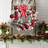 Decorative Flowers Craft Quality Prelit Christmas White Wreath For Door Front Window Hanger Wall Decoration Ornament Garland#20