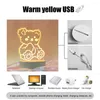 Lamp Holders Acrylic 3D Base LED 7 Color USB Touch Night Light Stand Lighting Accessory Indoor
