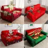 Housses de chaise 1set Housse de canapé de Noël Housses extensibles pour salon Fauteuil de Noël Canapé avec coussin Bezug