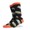 Men's Socks Food Sushi Hamburgers Dog Funny Men Novelty Design Casual Dressing Color Crew Happy Wedding Gift Hip Hop Unisex