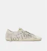 Goldenss Gooses Chaussures unisexe style ancien Véritable derme en cuir blanc Super-Star avec baskets taille Superstar scintillantes WMi