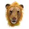 Costume a tema Latex Lion Mask Full Face Animal s Halloween Masquerade Birthday Party Cosplay 221202