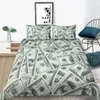 Beddengoed sets 3d modern set dollar motief bedrukt dekbedovertrek levendig dekter 2 3 stuks geld wiskunde patroon grappig zacht bed 221206