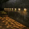 Garden Decorations 4st LED Solar Light Outdoor Decoration Deck Wall Sconce Fence Lamp Driveway Ing 221202