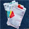 Verpakkingszakken Zipper Plastic Retail Bag Pakket Hang hole Polyverpakking voor telefoonhoesje OPP PACKING DROP DRUKEN Office School Busin Dhhut