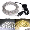 شرائح LED USB LED Strip Lights 1M 2M 4M 5M مقاوم للماء شرائح الضوء القابلة للضوء SMD2835 بارد أبيض دافئ الإضاءة تسليم الإضاءة oto0k