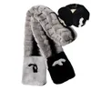 2pcs fasion womens designer scarves with thick rabbit fur wool earmuffs rex rabbit fur warm doublesided scarf