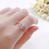 Wedding Rings Ring Set Gold Filled Bridal Women Finger Round Cut Zircon Accessories