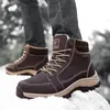 Laarzen merk winter lederen mannen pluche warme sneeuw buiten niet-slip wandelschoenen sneakers maat 39-48 221203