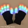 Dekoracje świąteczne 1 para LED migające magiczne rękawiczki kolorowa lśniona rękawiczka dla dzieci dorosłych 221203