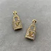 Orecchini designer Fashion Diamond Studs Lock Letters Golden Women Parte