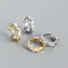 S925 Sterling Silver Hoop Huggie Earrings 18K Gold Plated Geometric Vintage Diamond Horse Eye Ear Rings Ear Buckle for Women Jewelry
