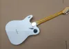 6 cordas guitarra elétrica de relíquia branca com interruptor de corte de tom de bordo amarelo braço branca Pickguard personalizável
