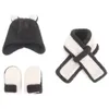 ベレー帽暖かい狩猟帽子3冬のモノクロの羊毛の子供の手袋セットスカーフピース糸帽子