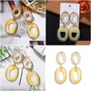 Dangle Lustre Vintage Grande Résine Ovale Dangle Boucle D'oreille Pour Les Femmes De La Mode Cadeaux De Fête Déclaration Boucles D'oreilles Bijoux Bijoux Accessoire Dhkmu