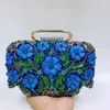 Bolsas de noite 2022 Óleo feminino pingando a mão de flor de flor de flor de shisstone saco de cristal de metal shispy yls