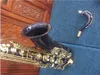 Tenorsaxofon munstycke Musikinstrument Mässing Body Guld Lack Key B Flat Sax Bb Tune Sax With Case