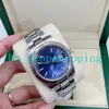 Super factory Watches 41mm Stainless Steel Calendar Magnifier Blue Dial Mechanical Automatic Bracelet Sapphire Luminous Wristwatches