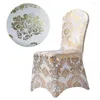 Couvre-chaise Couvre en spandex universel en or imprimé Chiarcase Chiarcase Wedding Party Decoration Stretch Couver pour El Banquet Sturdy