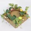 Decorative Flowers Excellent Hanging Wreath Visual Effect Green Leaves Foam Stuffed Easter Garland For Household