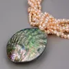 Belle 7 rangées Natural Perle Perle Agrandon Coquille de fleur Collier Collier mignon Style pour les femmes
