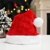 Décorations de noël court chapeau en peluche rouge vert rose jaune violet père noël avec boule décor de noël pour la maison année 2023 cadeaux