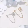 Stud Fashion Jewelry Single Piece Chain Boucles d'oreilles Couronne Long Gland Boucles d'oreilles Drop Delivery Dhviz