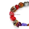 P￤rlstav geometri naturliga agatarmband f￶r flickor uttalande smycken mode grossist sten f￤rg stora p￤rlor armband armband kvinnor d dhgoc
