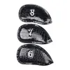 Other Golf Products 12PcsSet PU Leather Iron Head Covers Club Headcover Waterproof For Set 3-SW Universal Headcovers 221203