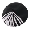 Bérets Fashion peintre chapeau hiver vintage noir blanc stripe beret sboy cadeau dropship