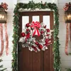 Decorative Flowers Craft Quality Prelit Christmas White Wreath For Door Front Window Hanger Wall Decoration Ornament Garland#20