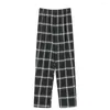 Men's Sleepwear Plaid Pajama Pants Men Cotton Flannel Sleep Lounge Bottoms Trousers Nightwear Elastic Waist Loose Homewear