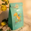 غلاف هدية 24Set لطيف ديناصور تغليف أكياس الأطفال أطفال حفلة عيد ميلاد حقيبة حلوى الصناديق مع ملصق Dino ديكور 221202
