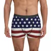 Underpants 4th Of July American Flag Underwear I Love America Sexy Print Shorts Briefs Pouch Men's Large Size Boxer
