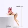 Dekorativa objekt Figurer Anime Sword Art Online Yuuki Asuna Sexig Girl PVC Figur Model Randig Kneeling Swimsuit Phone Holder Fans Collectible Toy Doll 221203