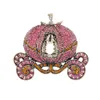 S3361 Vintage Heavy Full Rhinestone Pumpkin Car Brooch For Women Winter Coat Talk Pin Corsage Dress Brooches Accessories Gift